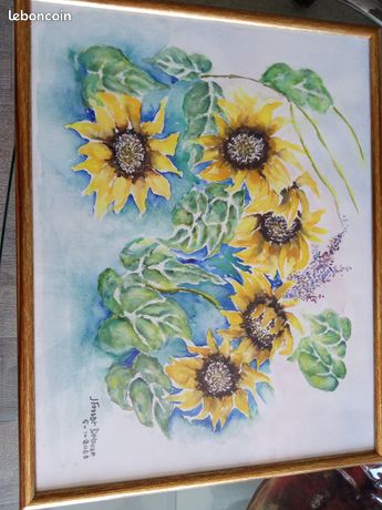 Tableau aquarelle tournesol