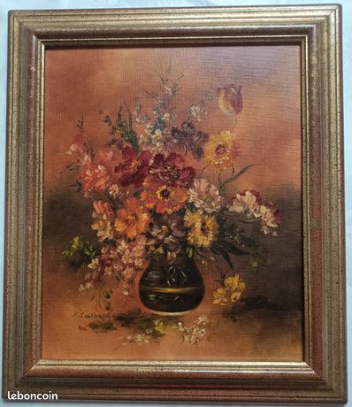 Huile sur toile nature morte signé