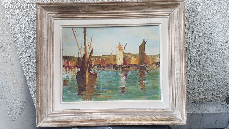 Huile sur toile "Marine"