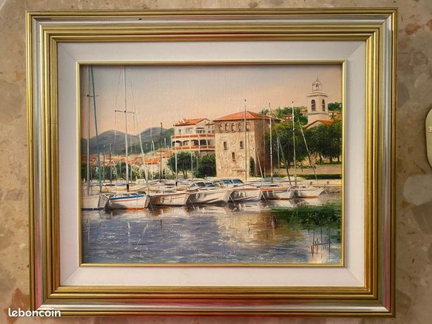 Huile sur toile Tour carrée de Ste Maxime