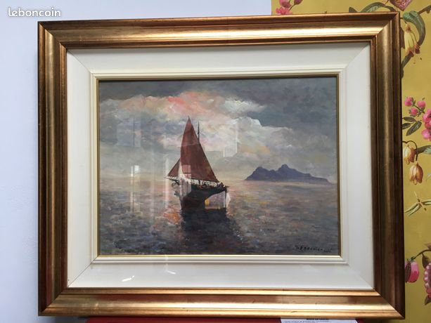 Tableau HST CAPRI COUCHER DE SOLEIL signé MASSIMO FEDERICO