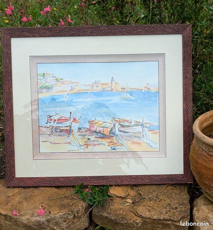 Tableau aquarelle sur des bateaux