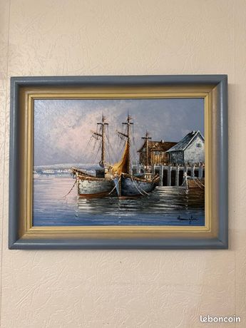 Tableau marin huile sur toile signé Harrington