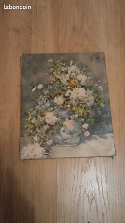 Ancien tableau de Renoir, Fleurs, huile sur toile