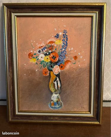 Tableau Huile sur Toile - Copie "Bouquet de fleurs des champs" d'Odilon Redon