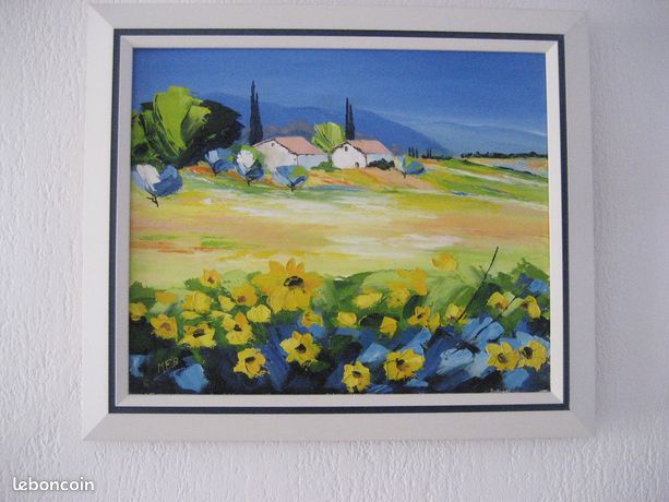 Tableau huile sur toile, signé 55/47. Encadrement compris