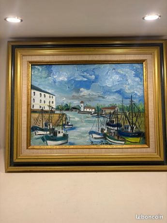 Tableau, peinture sur huile, René James honfleur