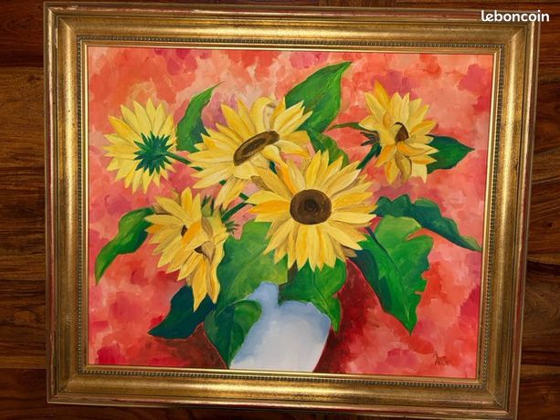 Tableau huile sur toile «  Les Tournesols »