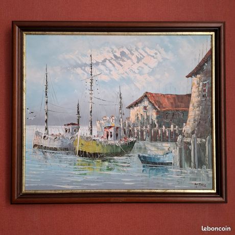Huile sur toile marine William Jones XXème