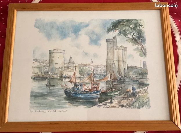 TABLEAU AQUARELLE signé LEGAI 43,5 X 33,5 CM