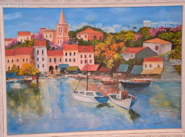 Tableau huile sur toile marine Côte d'Azur