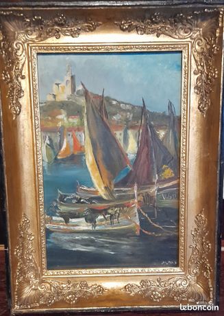 Huile sur toile, collé sur carton