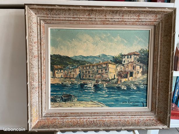 Tableau ancien sur toile "Marine de Centuri"