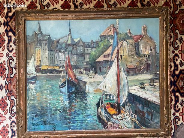 Andrée Michel Huile sur toile Honfleur