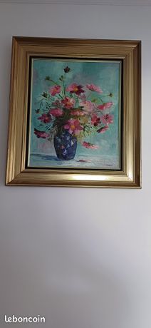 Tableau vase et fleurs signé SOLANGE BOHNERT