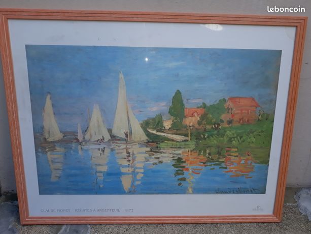 Claude MONET – Reproduction grand format encadrée de " Régates à Argenteuil – 1872