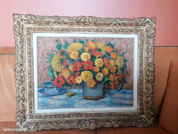 Tableau peinture à l'huile sur bois