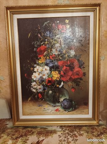 Tableau florale huile sur toile