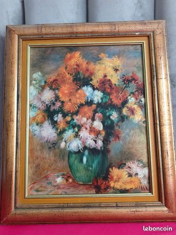 Tableau bouquet de fleurs avec cadre doré