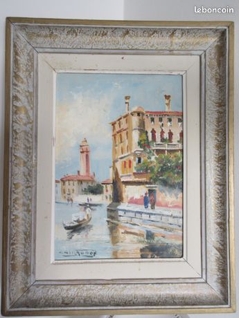 Tableau Charles GIRAUDON huile sur isorel contemporain moderne VENISE Pallazo Contarini Polignac