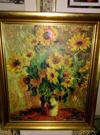 TABLEAU HST florale imposant 86 x 72.5cm