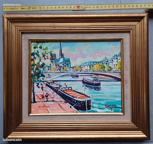 Tableau Paysage Seine à Paris peinture originale