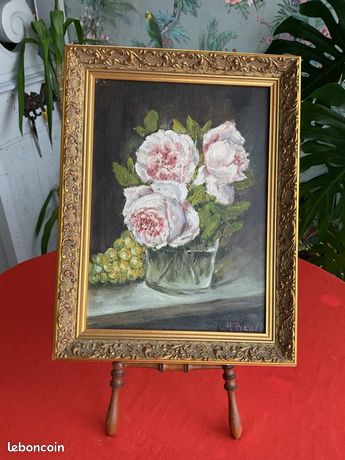 Toile ancienne sur chevalet ancien