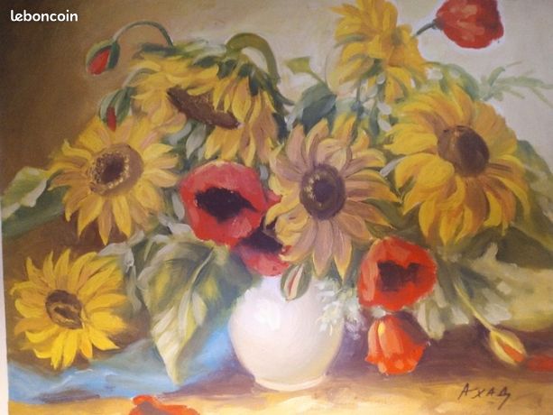 Tableau sur toile bouquet de fleurs 
Bouquet de fleurs .
Signé
49,5 x 39,5 PUBLIÉ = DISPONIBLE
Bouqu