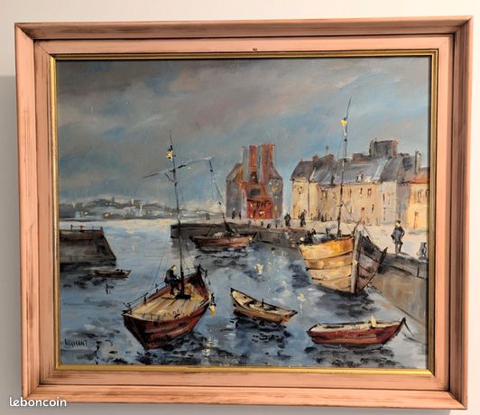 Huile sur toile marine signée Gouvrant