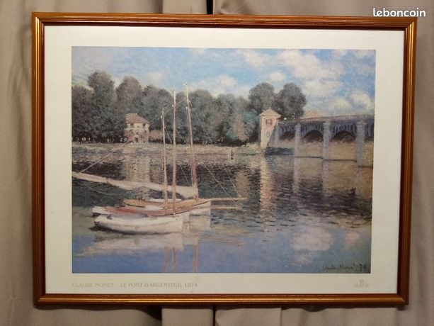 Reproduction encadrée tableau Monnet "Le pont d'Argenteuil"
