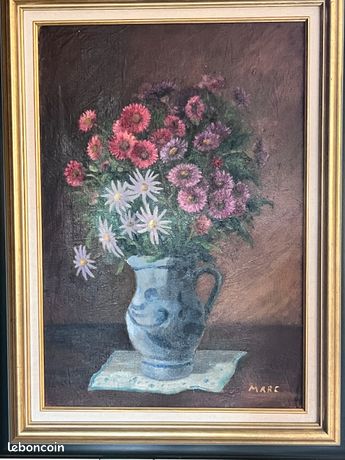 Huile sur toile fleurs d’automne