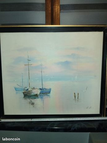 Veritable Peinture à l’huile sur toile signé