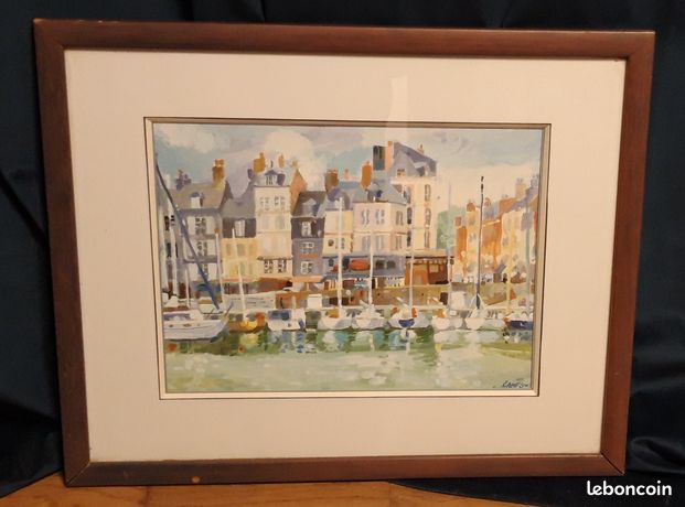 Tableau Aquarelle José Camps Port de Honfleur