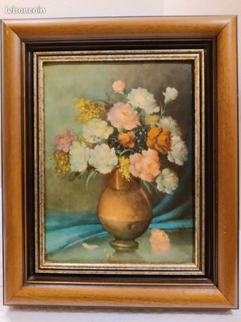 Magnifique tableau ancien emaint. Peint à la main made in France