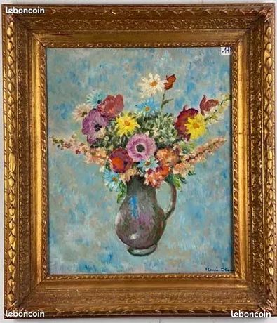 Tableau – "Vase de Fleurs" de Henri Stenn, huile sur toile