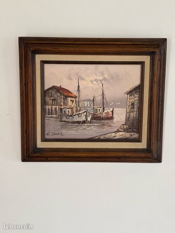 Ancienne peinture marine W Jones