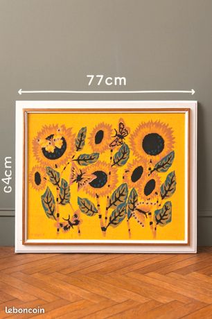 Superbe ancienne Tapisserie en tableau signé S. Chaye