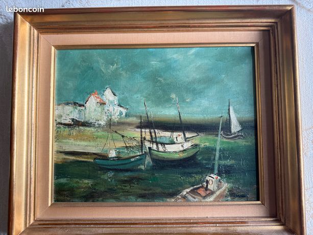 Huile sur toile roger escudier - Noirmoutier