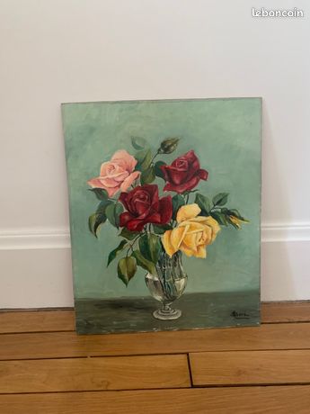 Tableau ancien "Les jolies roses"
