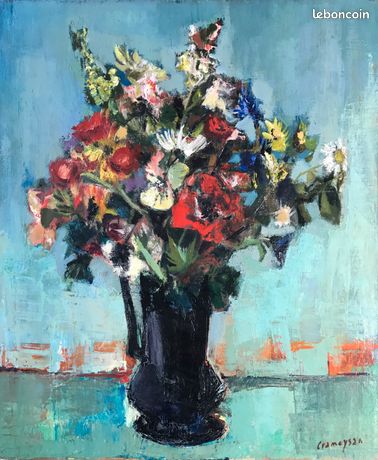 Marcel CRAMOYSAN "Le bouquet du printemps" Huile sur toile signée