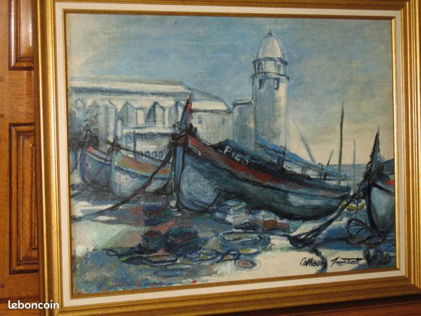 GRANDE peinture COLLIOURE signée E.JORIOT