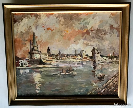 Tableau « La Rochelle, l’entrée du port » de Guy Fagette – Peintre de l’Atlantique et de la Mer