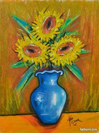 Bouquet de tournesols – Pastel de Juan Cook (2002)