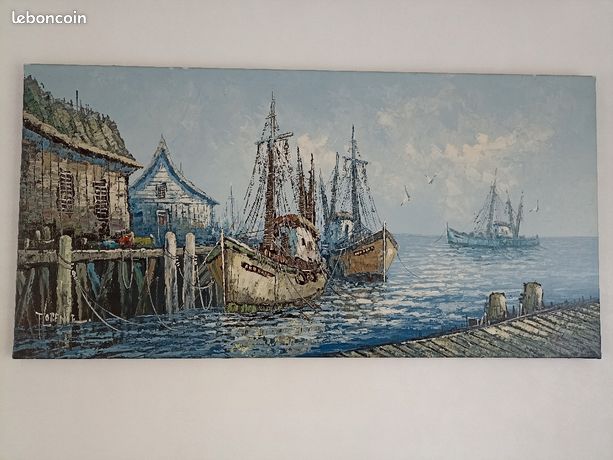 Tableau marine sur toile signée Florence