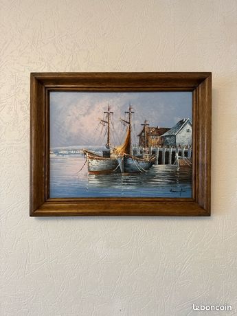 Tableau marin huile sur toile signé Harrington