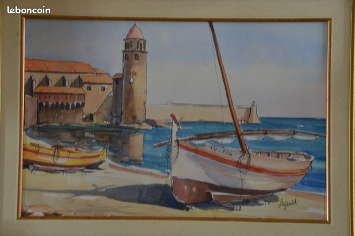 Tableau Marine Collioure signé LEGENTIL