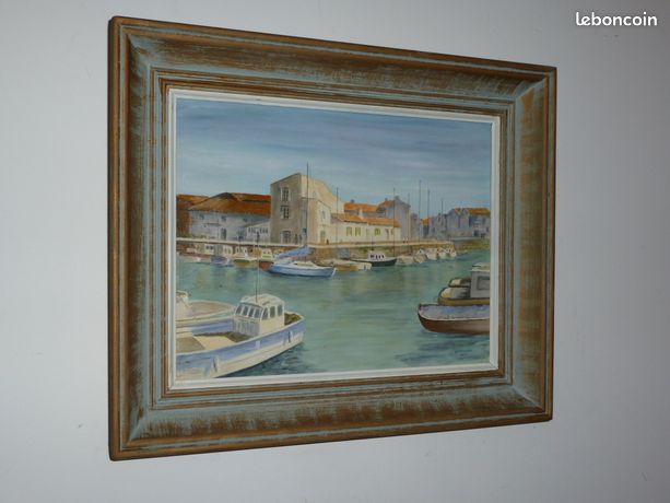 Tableau huile bateaux