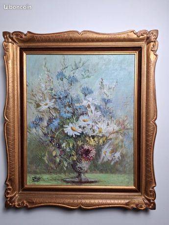 Tableau à l'huile bouquet de Fleurs de Guy MARCIREAU