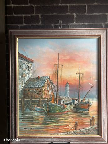 Tableau peinture huile sur toile Max.SAVY