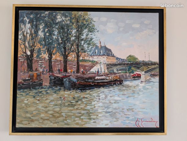 Tableau huile sur toile « Le pont des Arts » Paris – Guy Legendre